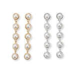 long circular pearl drop earrings For Women