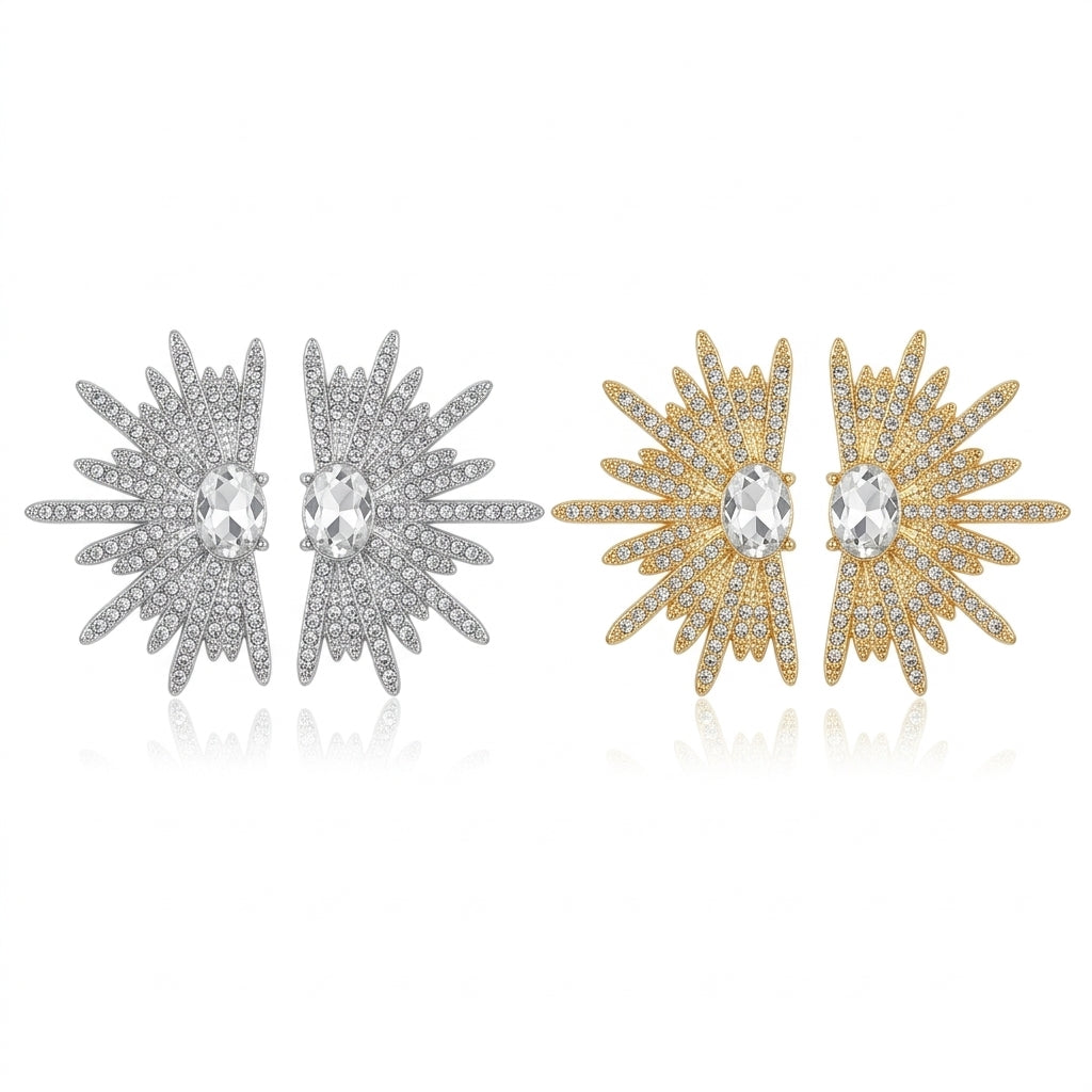 Personalized Wings Exaggerated Sparkling Women'S Earrings