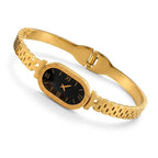 vintage-style gold-tone watch bangle