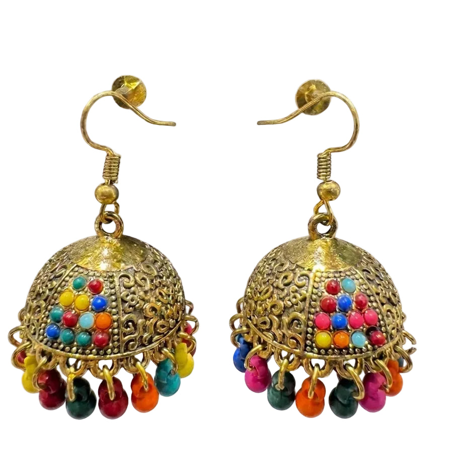 Stainless Steel Multicolor Jhumka Earrings