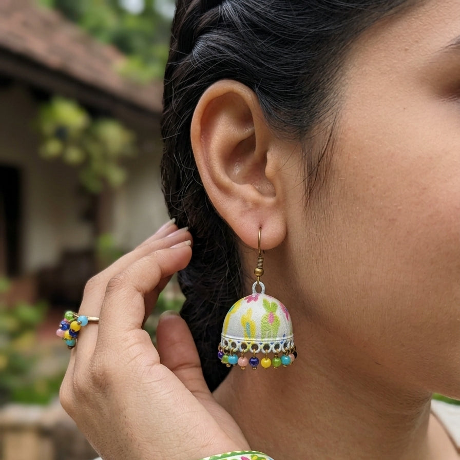 Meenakari bell jhumka For Women