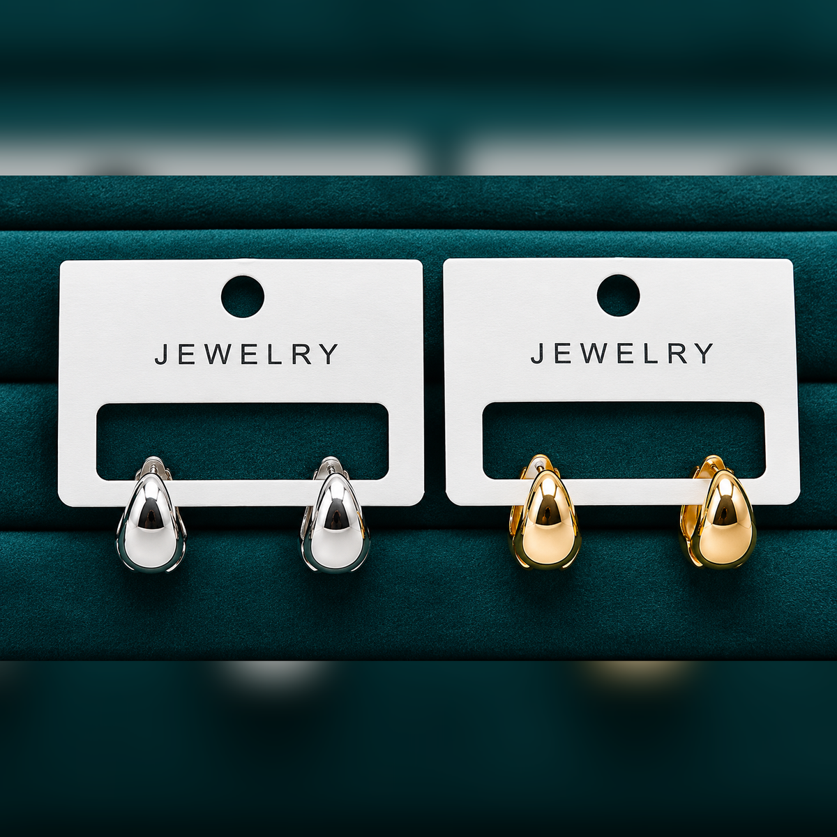 Chunky Dome Hoops,Chunky Gold and Silver Statement Hoops