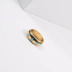 Linus - Stars Emaille Gold Band Ring