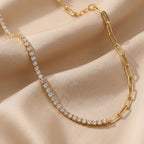 stainless steel - A cubic zirconia tennis necklace