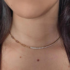 stainless steel - A cubic zirconia tennis necklace