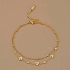 Elegant And Cute Gold Flower Charm Bracelet