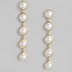 long circular pearl drop earrings For Women