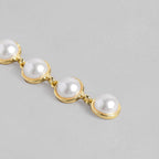 long circular pearl drop earrings For Women